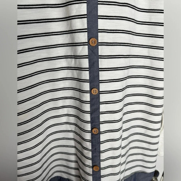 Lane Bryant Striped Shirt Long Sleeve Top Faux Button Hi-Low Hem Plus Size 18/20 - Picture 5 of 5